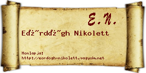 Eördögh Nikolett névjegykártya